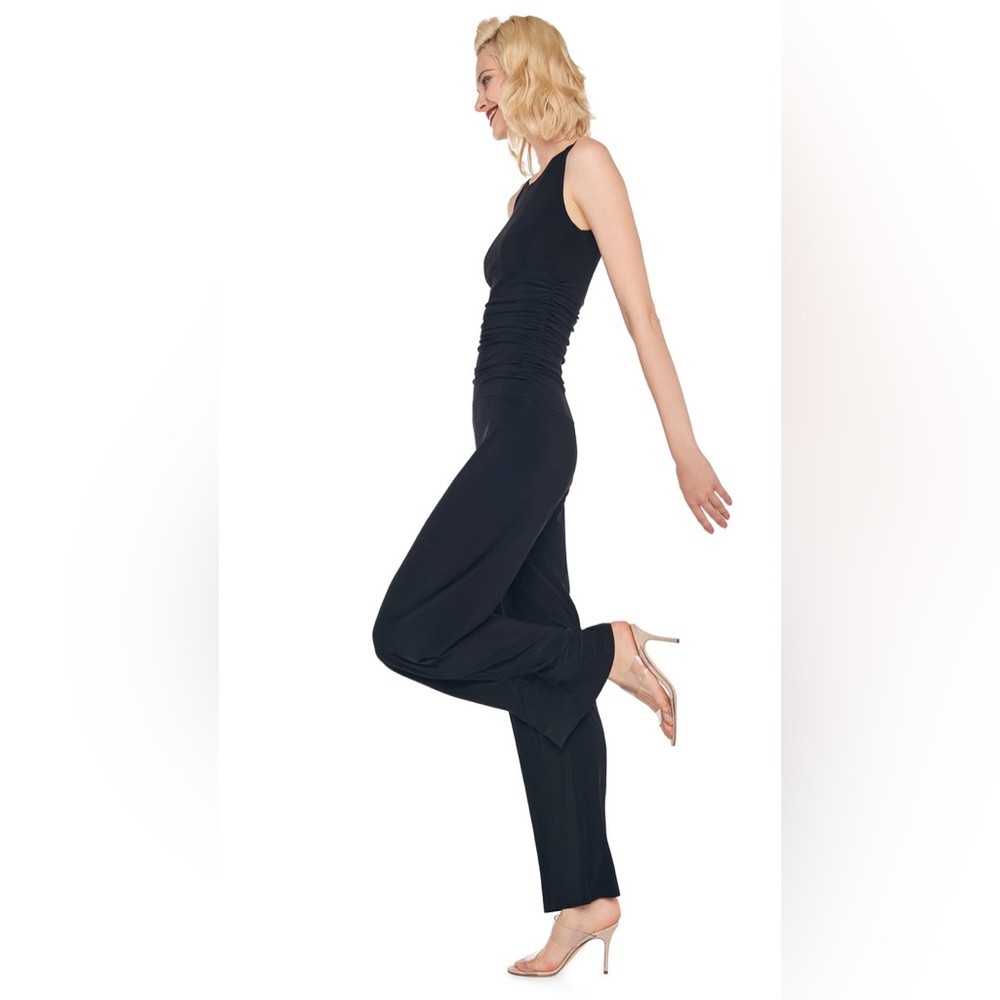 NWT NORMA KAMALI Black Shirred Waist Sleeveless Jumpsuit Size Small - Picture 5 of 14